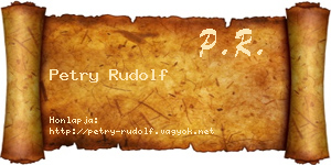 Petry Rudolf névjegykártya